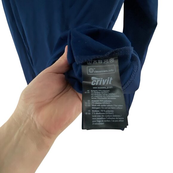 Crivit Mens Navy Blue Long Sleeve Athletic Pullover Top 1/4 Zip Performance - Picture 5 of 9